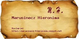 Marusinecz Hieronima névjegykártya